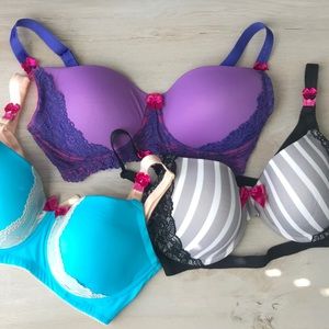 YOU! Lingerie Lot Set of 3 Nursing Bras 34DD/34E